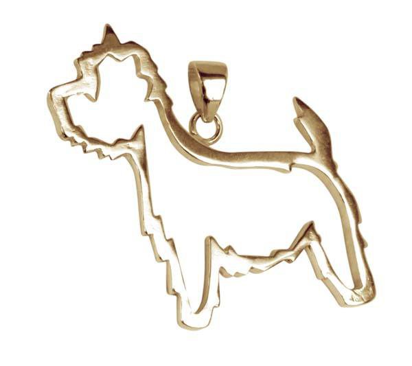 West Highland White Terrier 14K Gold Cut Out Pendant