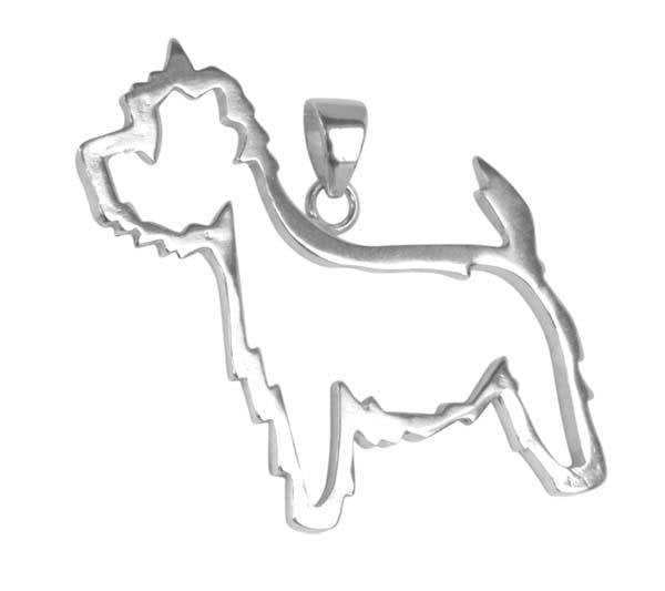 West Highland White Terrier Sterling Silver Cut Out Pendant