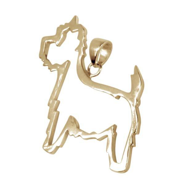 West Highland White Terrier 14K Gold Cut Out Pendant