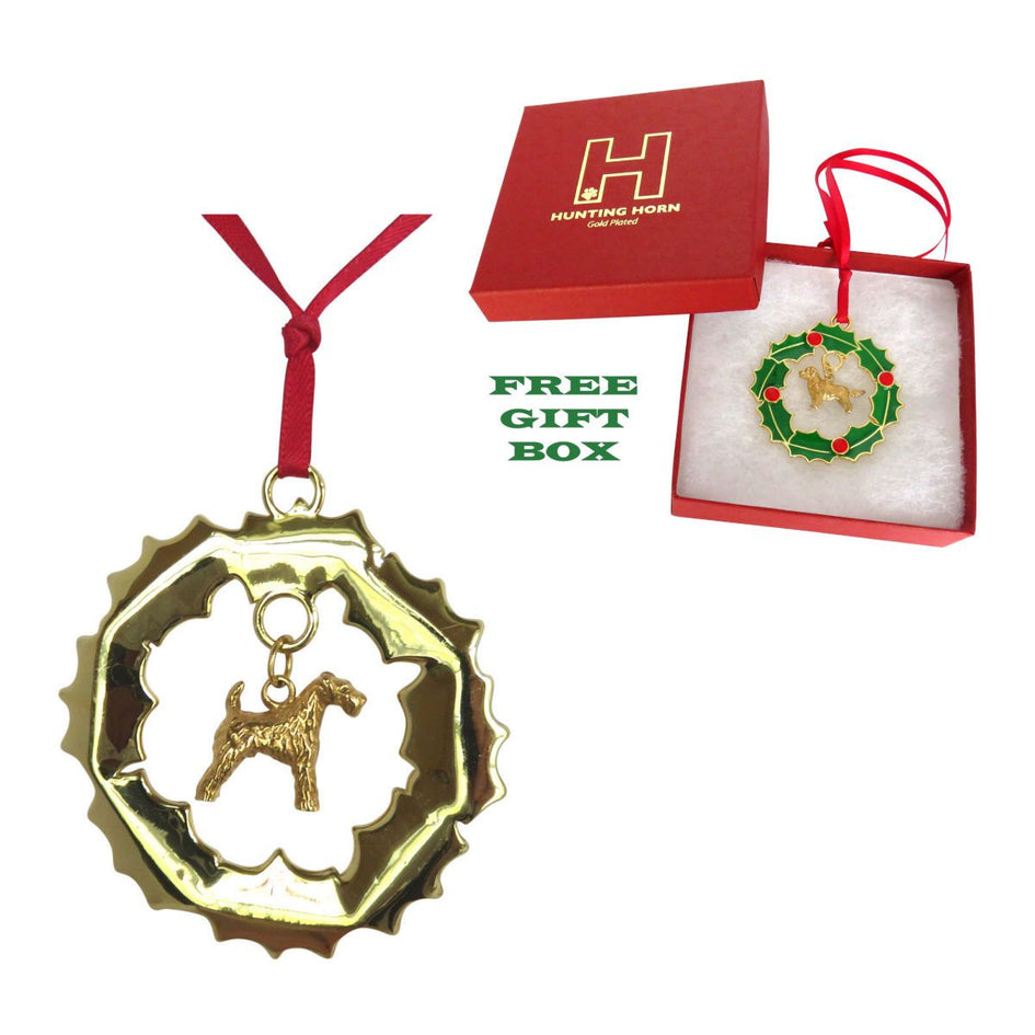 Airedale Terrier Wreath Ornament
