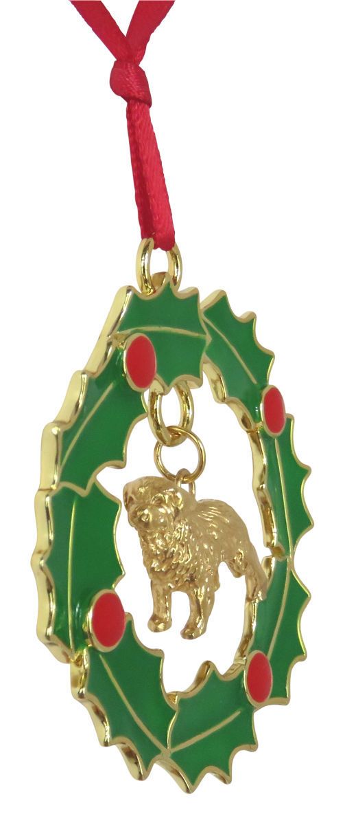 Bernese Mountain Dog Wreath Ornament