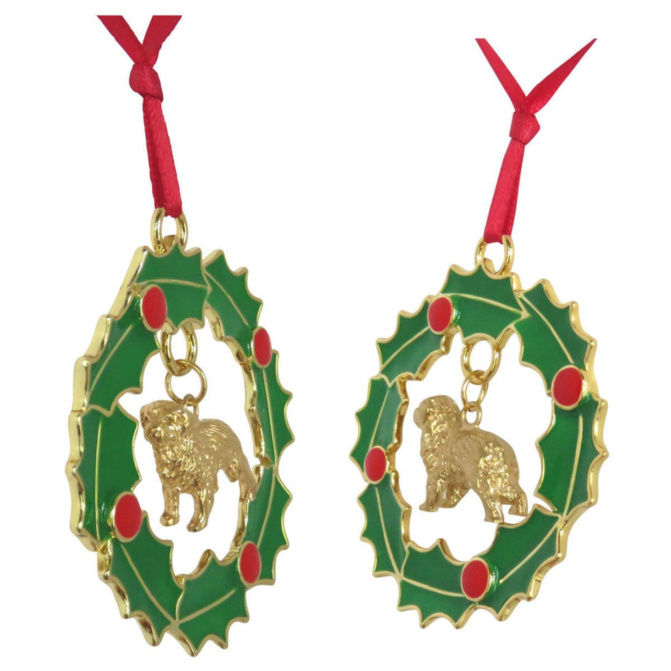 Bernese Mountain Dog Wreath Ornament