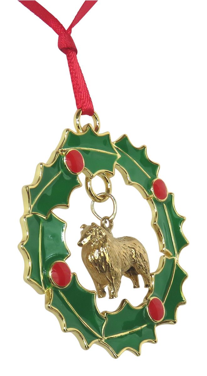 Collie Wreath Ornament