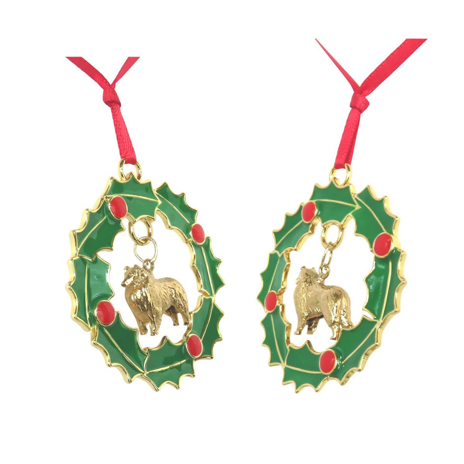 Collie Wreath Ornament