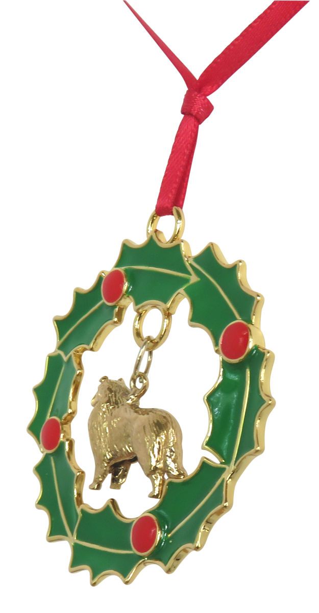 Collie Wreath Ornament