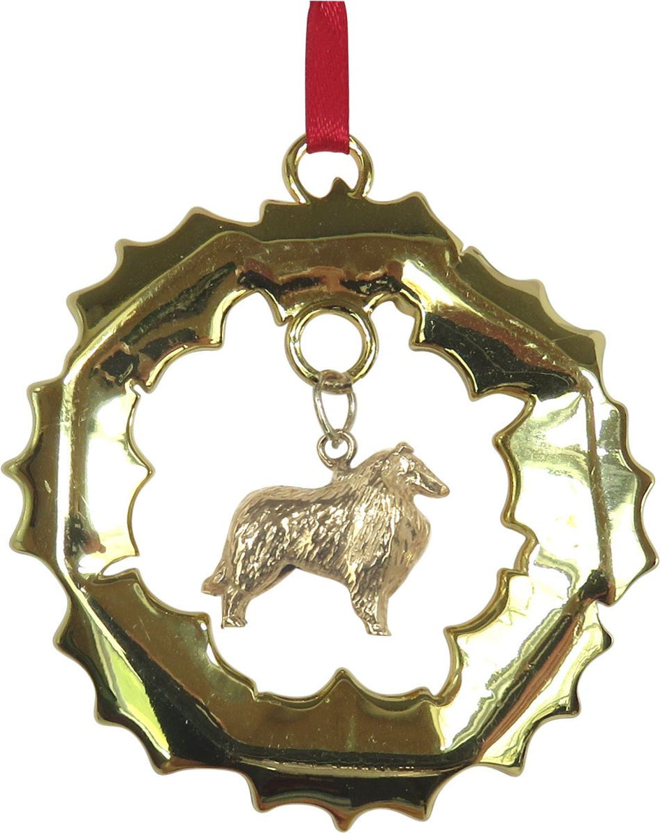 Collie Wreath Ornament