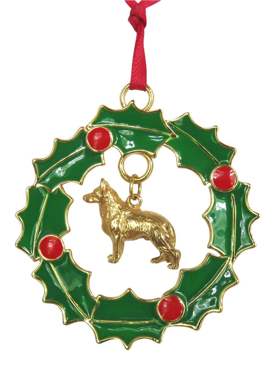 German Shepherd Dog Wreath Ornament
