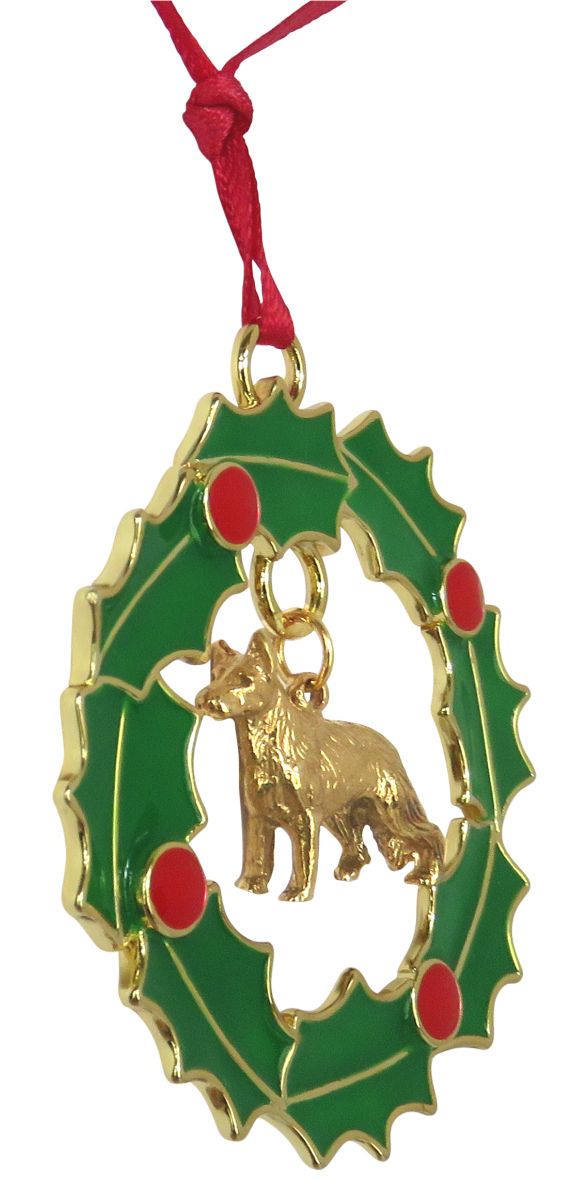 German Shepherd Dog Wreath Ornament