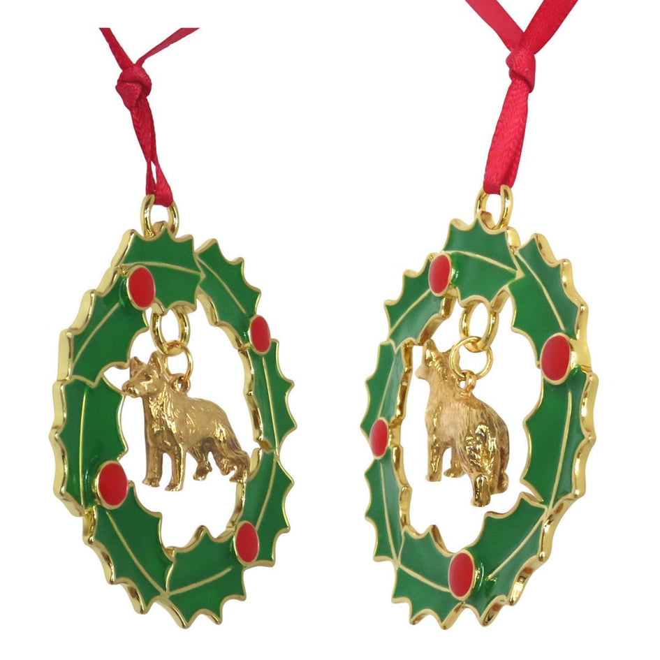 German Shepherd Dog Wreath Ornament