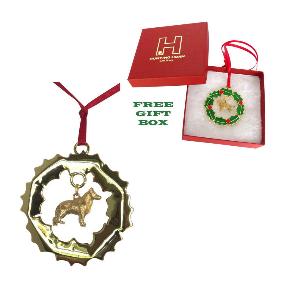 German Shepherd Dog Wreath Ornament