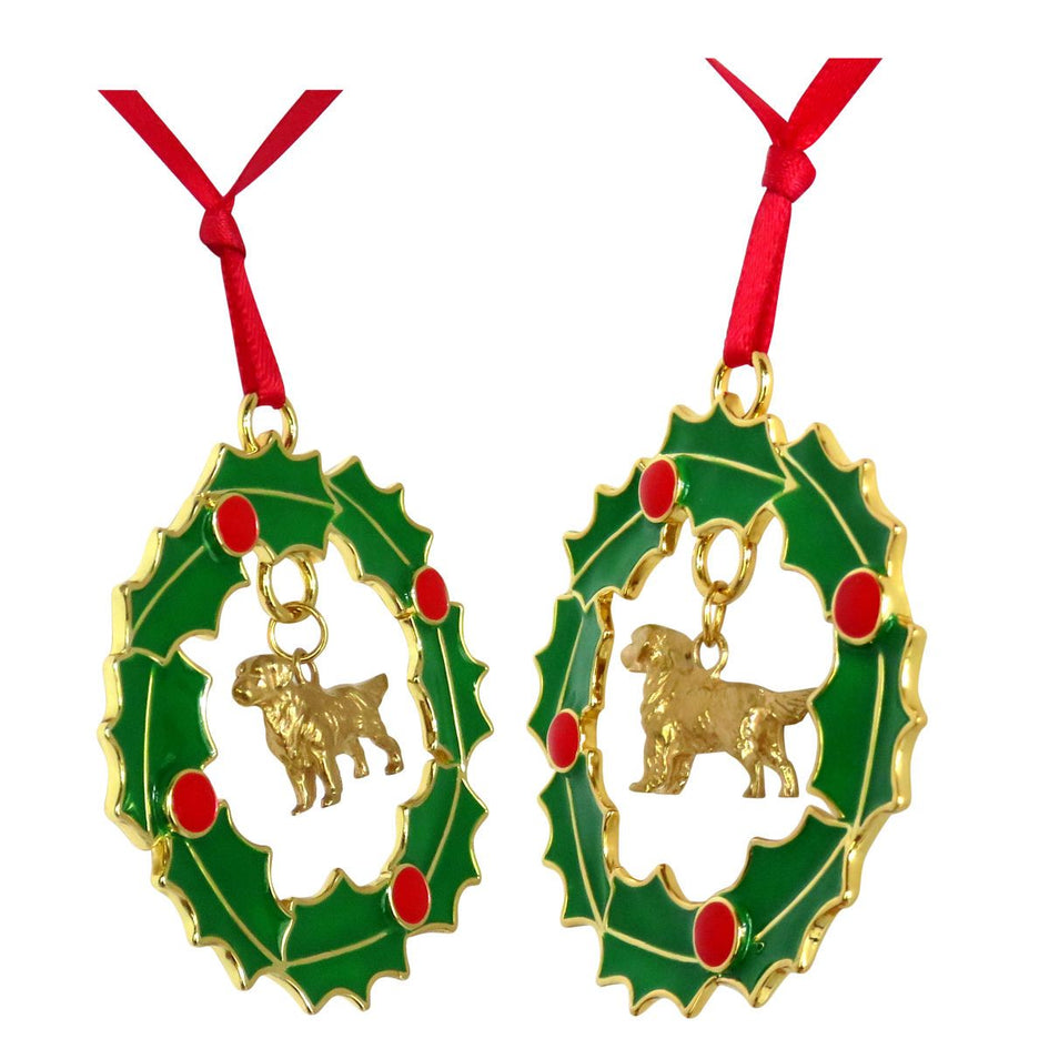 Golden Retriever Wreath Ornament