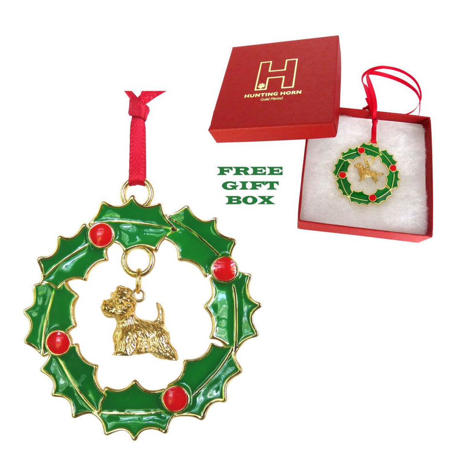West Highland White Terrier Wreath Ornament