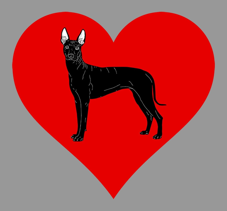 Xoloitzcuintli on Heart Left Chest - Full-Zip Hoodie Sweatshirt