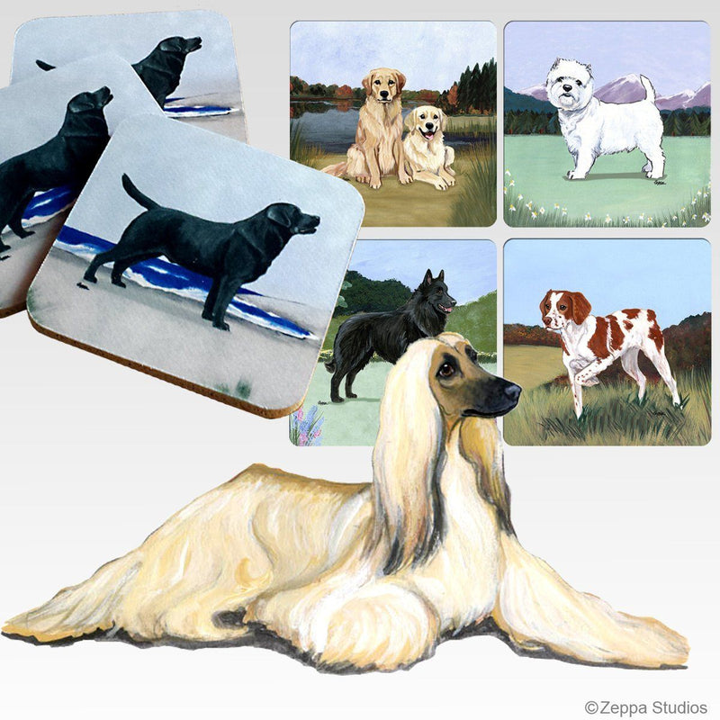 Afghan Hound Scenic Square Coaster