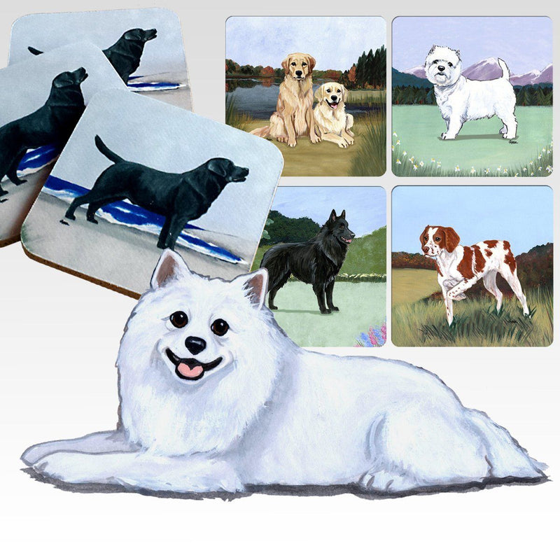 American Eskimo Dog Scenic Square Coaster