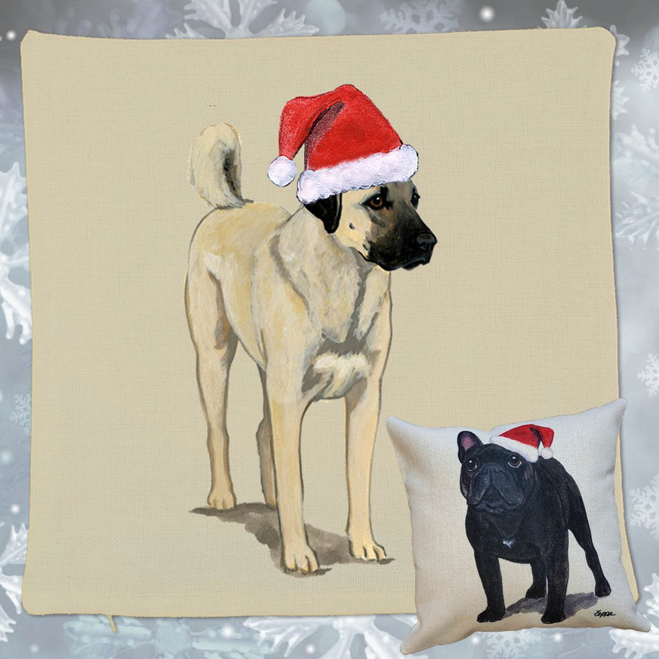 Anatolian Shepherd Dog Santa Pillow Cover