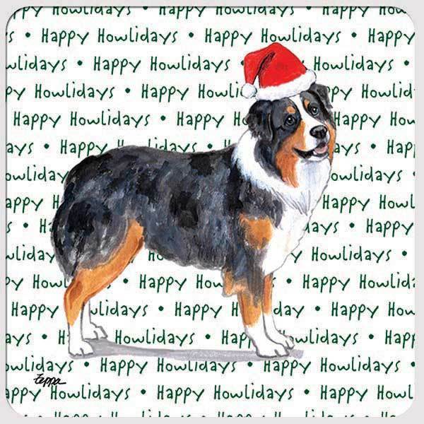 Australian Shepherd "Happy Howlidays" Coaster