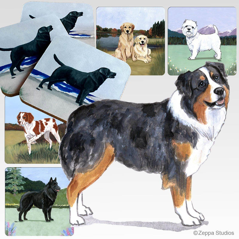 Australian Shepherd Scenic Square Coaster