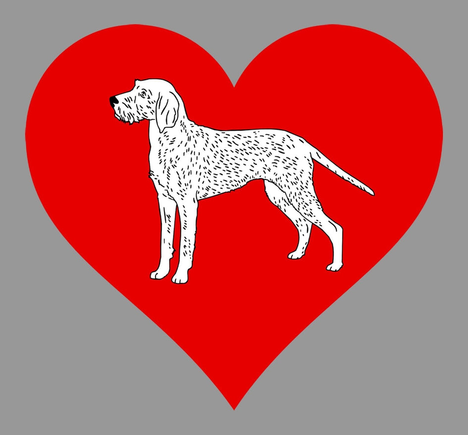 Wirehaired Vizsla on Heart Left Chest - Full-Zip Hoodie Sweatshirt