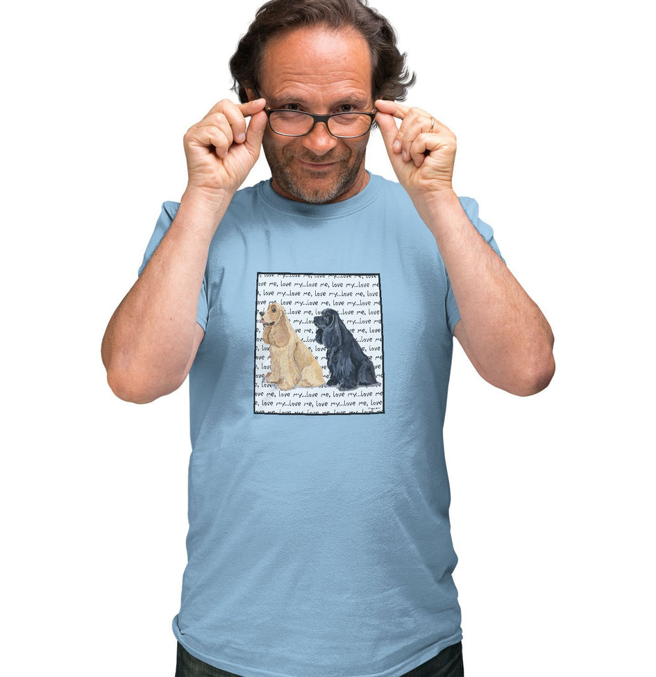 Cocker Spaniel Love Text - Adult Unisex T-Shirt
