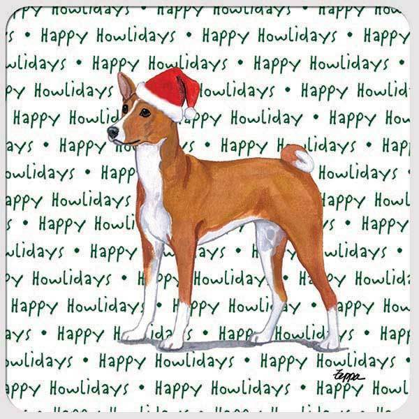 Basenji "Happy Howlidays" Coaster