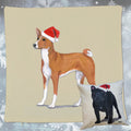 Basenji Santa Pillow Cover