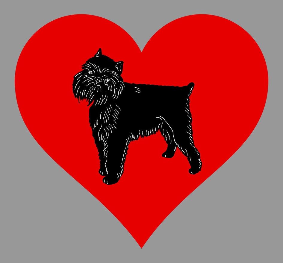 Brussels Griffon on Heart Left Chest - Full-Zip Hoodie Sweatshirt