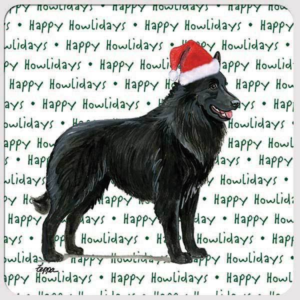 Belgian Shepherd "Happy Howlidays" Coaster