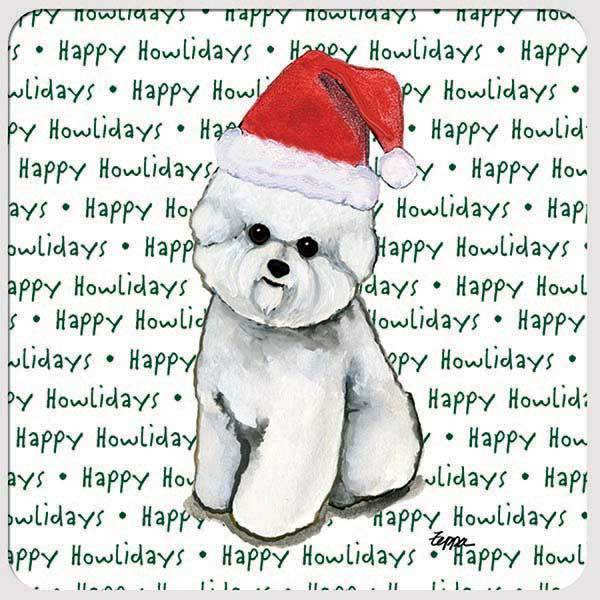 Bichon Frise "Happy Howlidays" Coaster