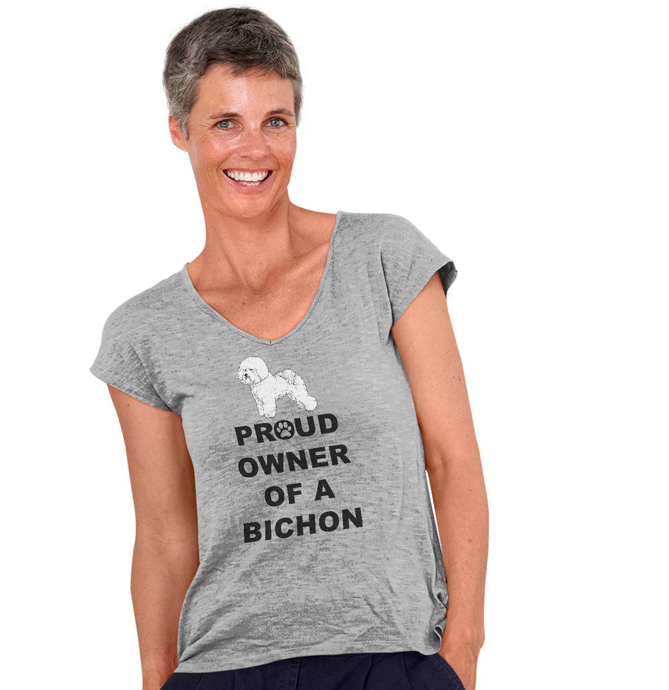 Bichon Frise Proud Owner - Women's V-Neck T-Shirt