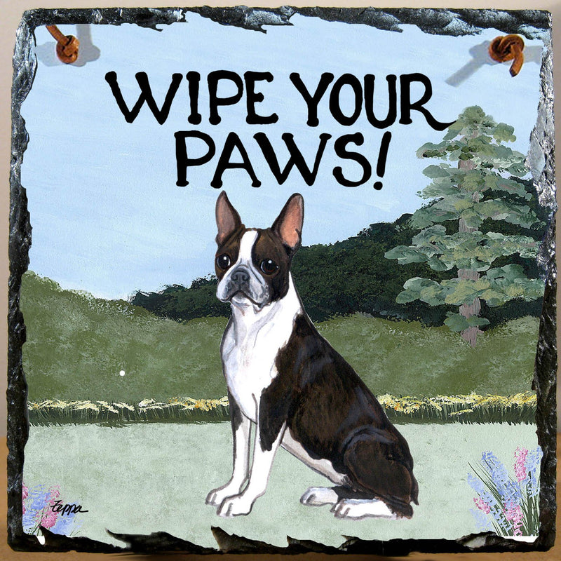 Boston Terrier Slate Sign