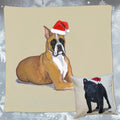 Boxer Santa Pillow Cover