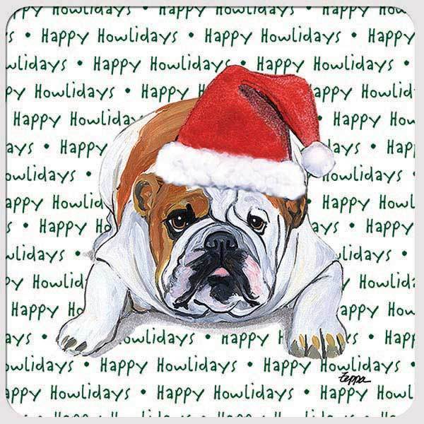 Bulldog "Happy Howlidays" Coaster