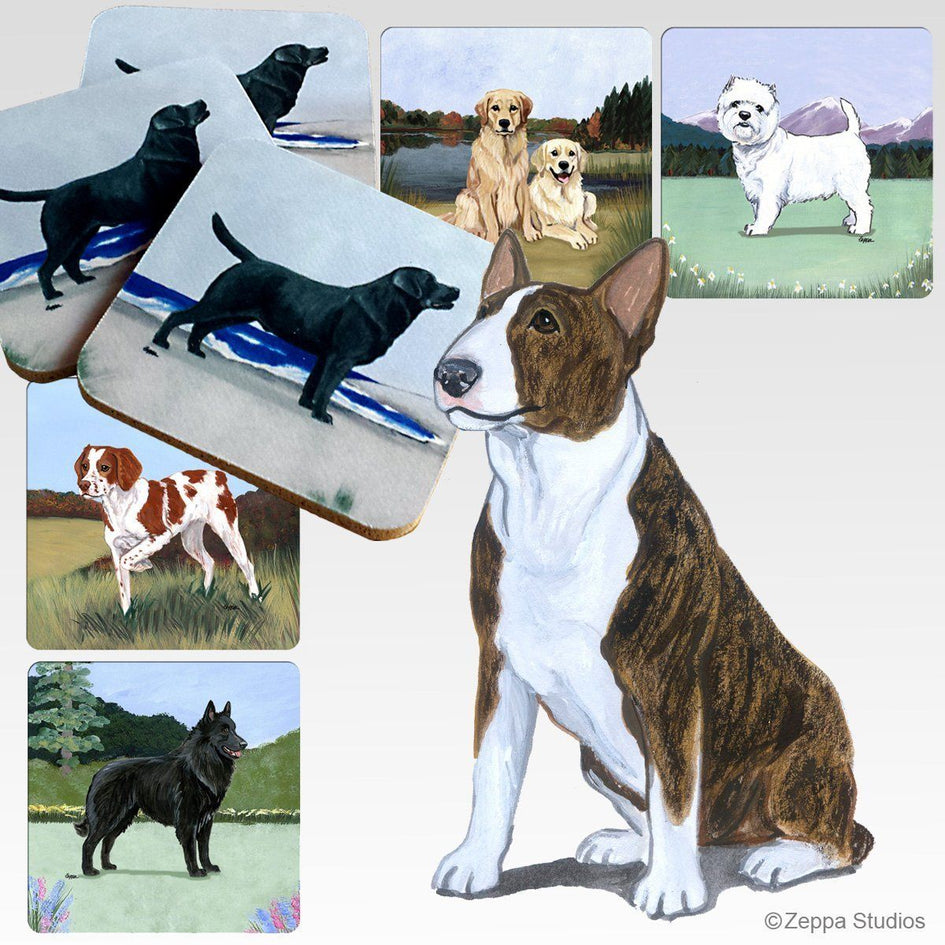Bull Terrier Scenic Square Coaster