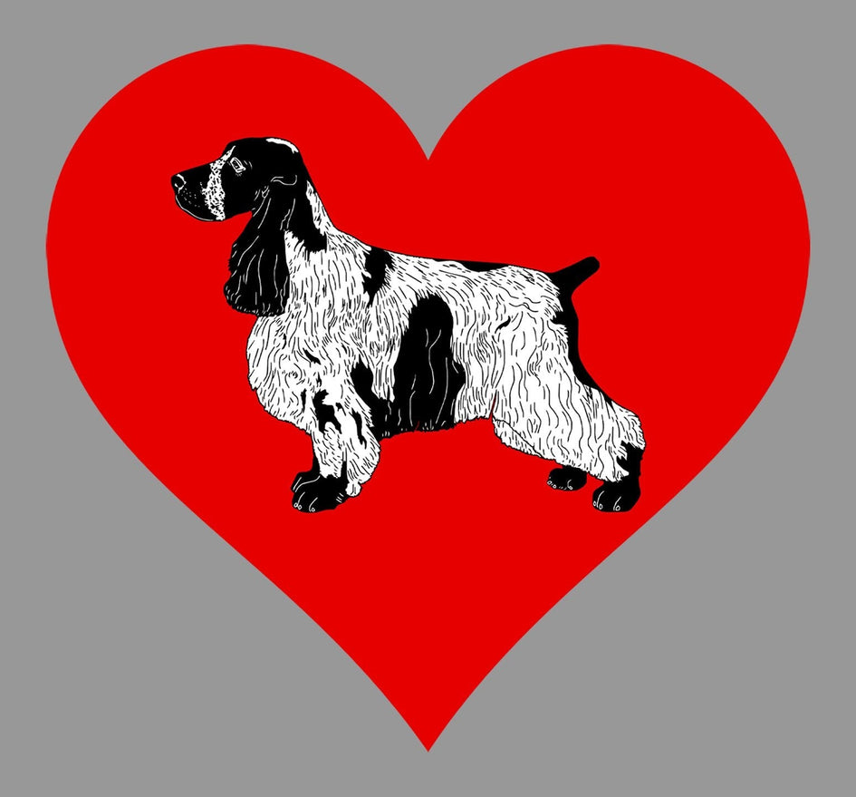 English Cocker Spaniel on Heart Left Chest - Full-Zip Hoodie Sweatshirt