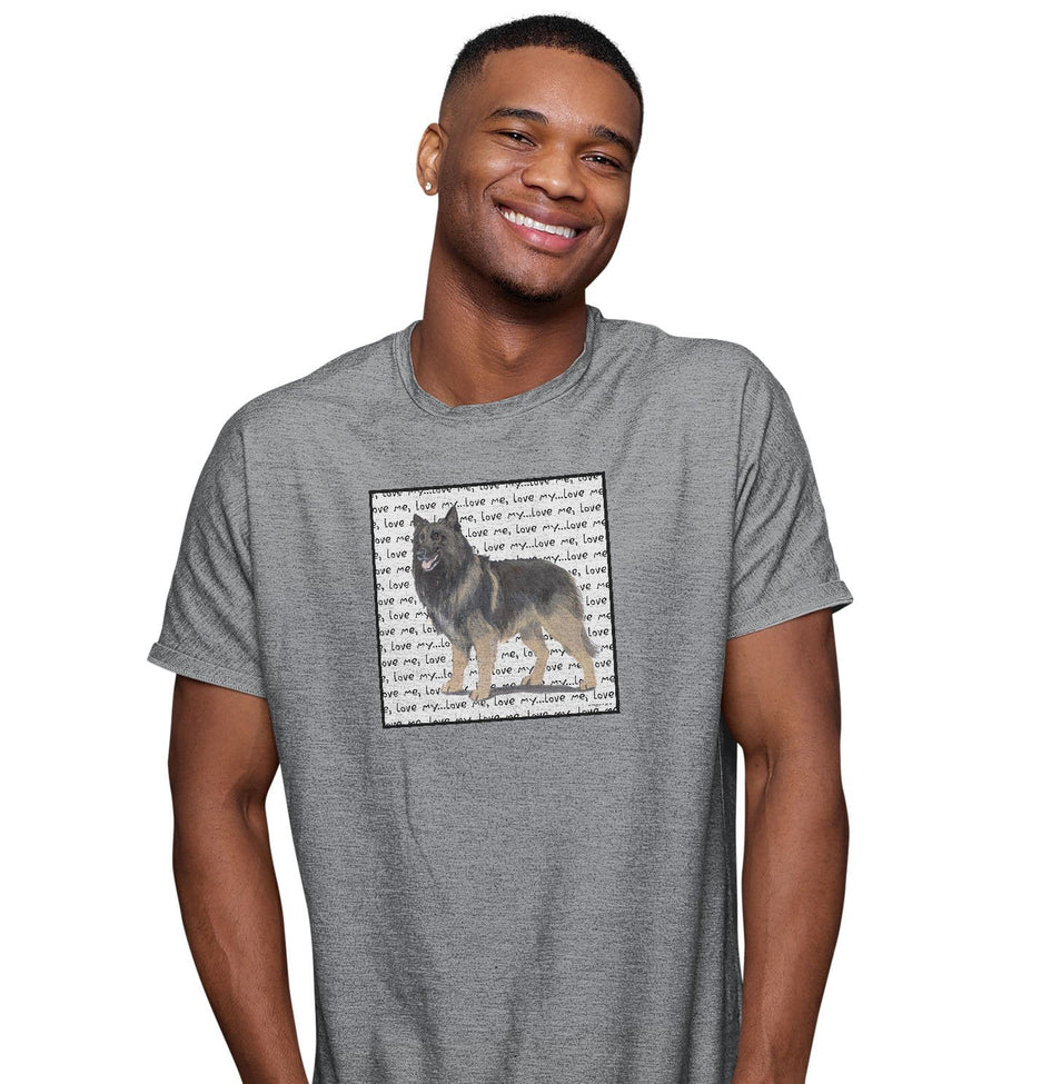 Belgian Tervuren Love Text - Adult Unisex T-Shirt