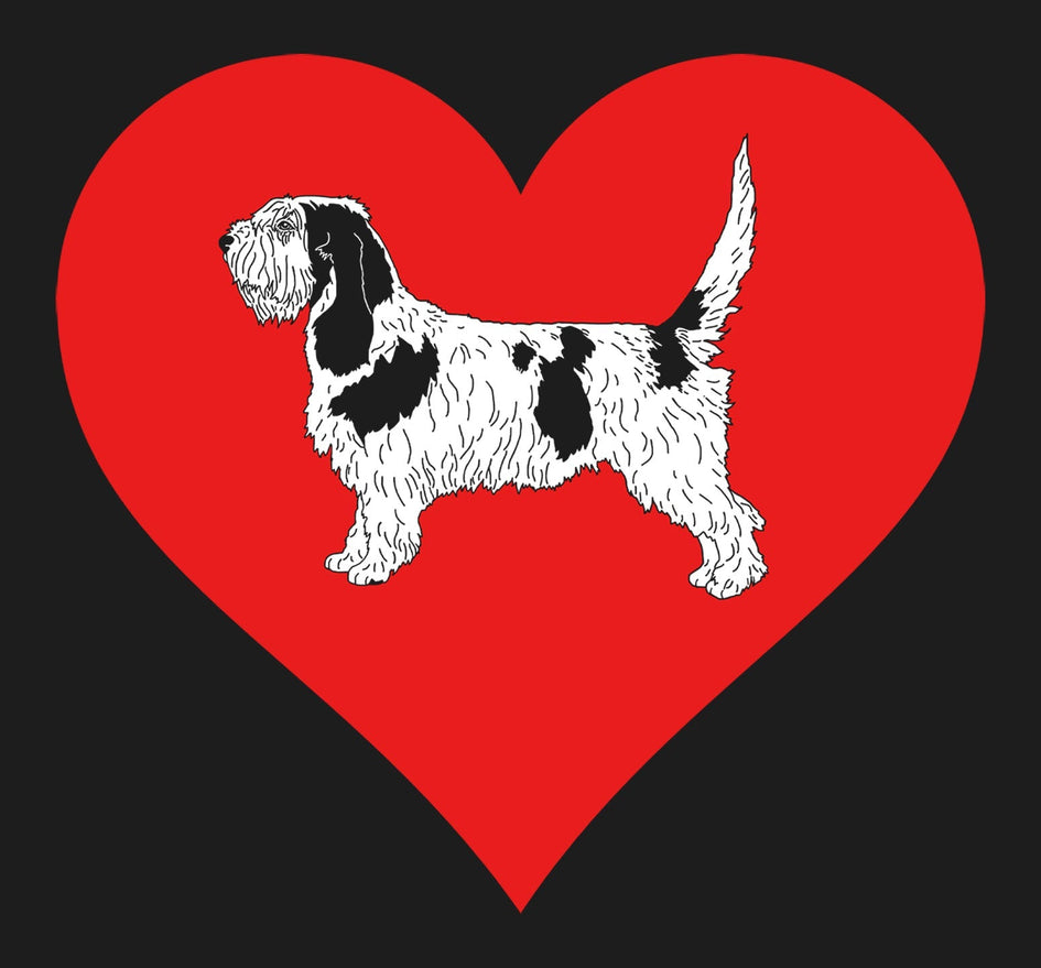 Grand Basset Griffon Vendeen on Heart Left Chest - Full-Zip Hoodie Sweatshirt