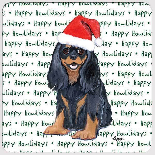 Cavalier King Charles Spaniel "Happy Howlidays" Coaster