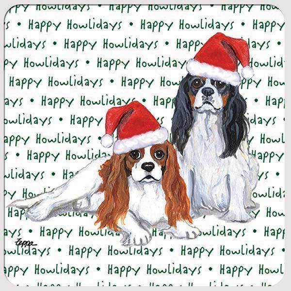 Cavalier King Charles Spaniel "Happy Howlidays" Coaster