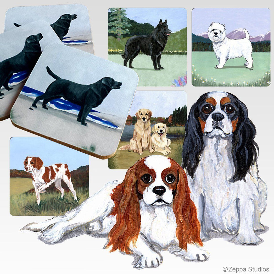 Cavalier King Charles Spaniel Scenic Square Coaster