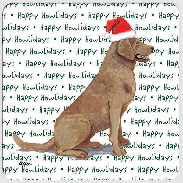 Chesapeake Bay Retriever "Happy Howlidays" Coaster