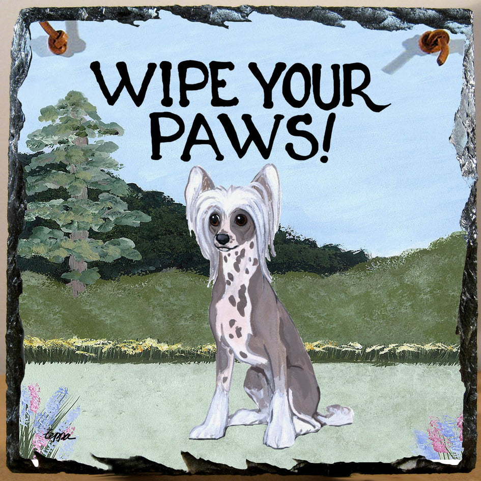 Chinese Crested Slate Sign