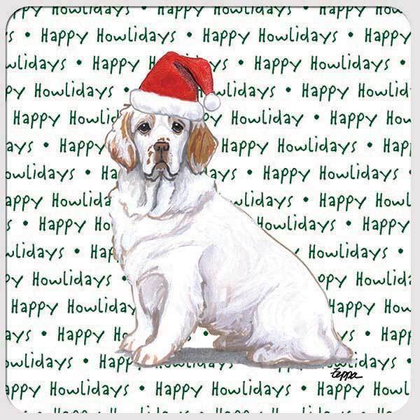 Clumber Spaniel "Happy Howlidays" Coaster