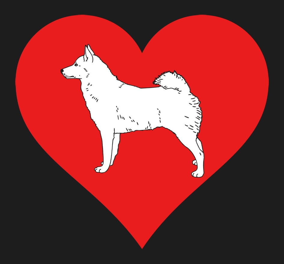 Norwegian Buhund on Heart Left Chest - Full-Zip Hoodie Sweatshirt
