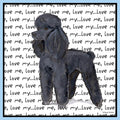 Black Poodle Love Text - Adult Unisex T-Shirt