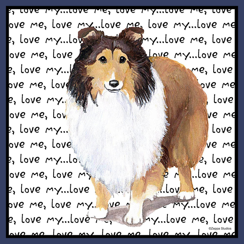 Shetland Sheepdog Love Text - Adult Unisex Hoodie Sweatshirt