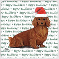 Dachshund, Red Long Hair "Happy Howlidays" Coaster