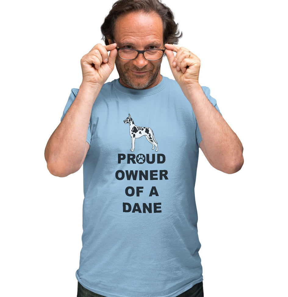 Spotted Great Dane Proud Owner - Adult Unisex T-Shirt
