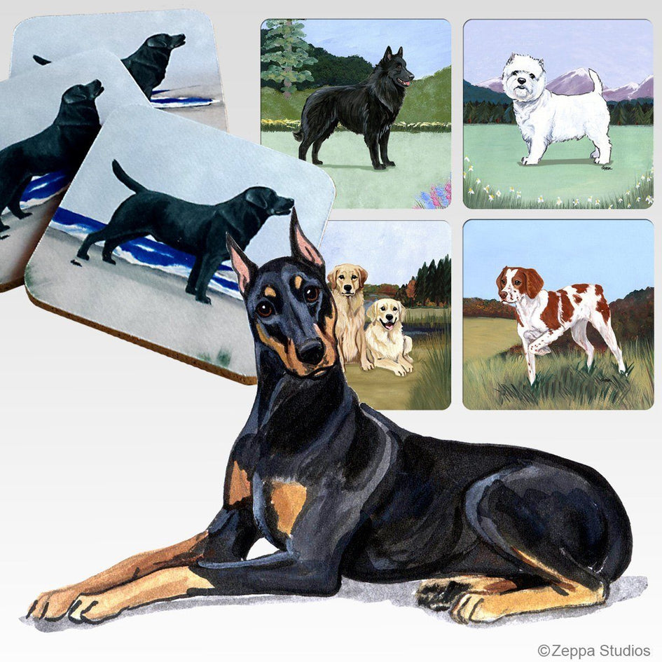 Doberman Pinscher Scenic Square Coaster