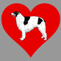 Borzoi on Heart Left Chest - Full-Zip Hoodie Sweatshirt